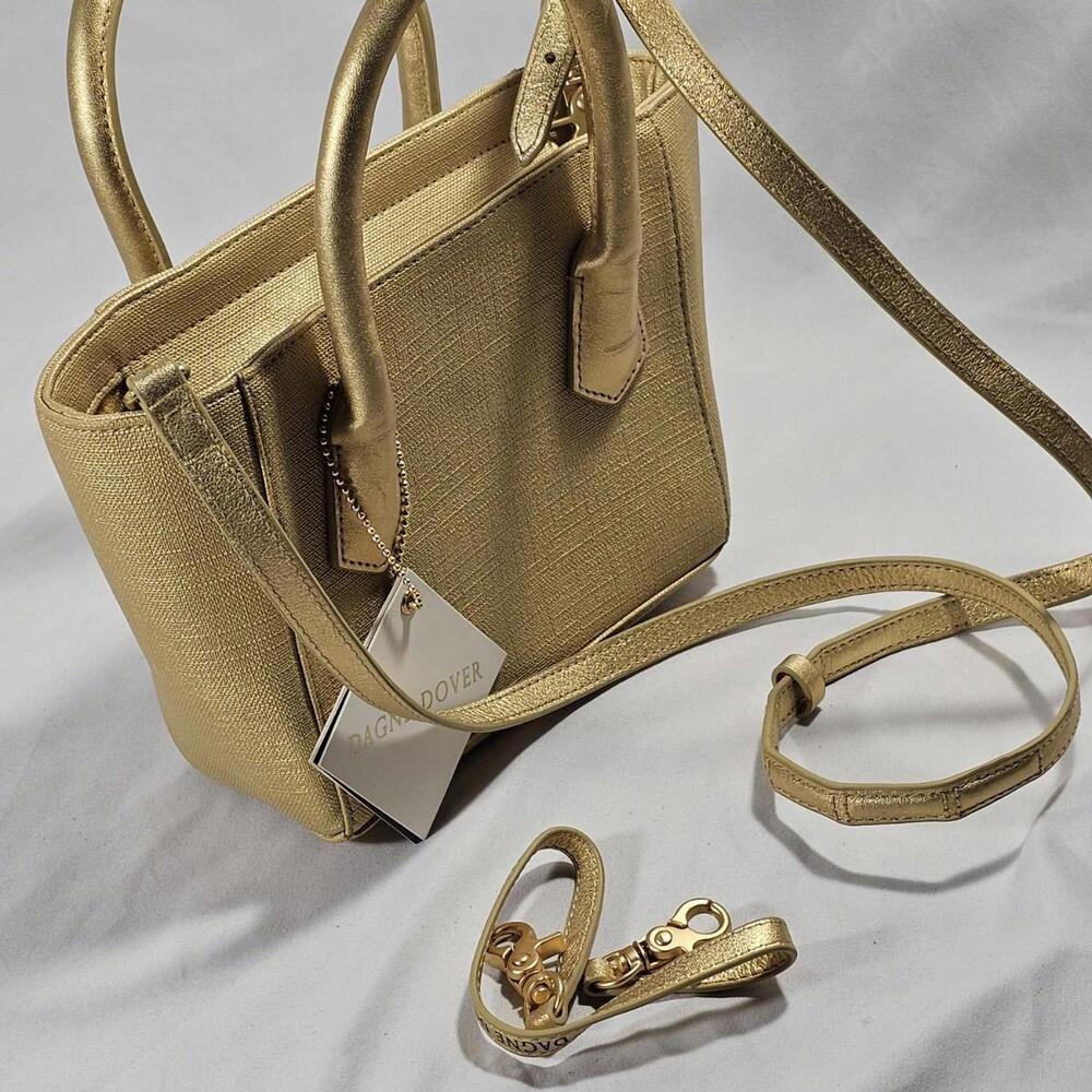 Dagne Dover 901 Champagne Coated Canvas Shoulder Bag Purse F14-400-901-100 - Picture 9 of 15